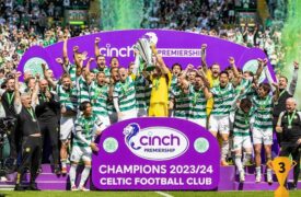 Η Σέλτικ κατά την απονομή του Πρωταθλήματος Σκωτίας το 2024