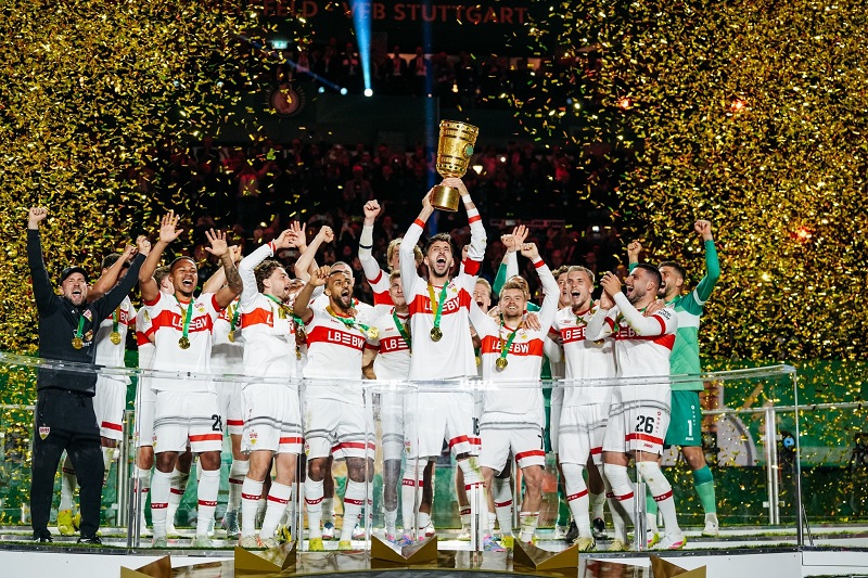Η Στουτγκάρδη κατά την απονομή του Κυπέλλου Γερμανίας το 2025