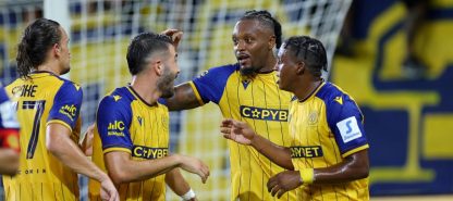 Cyprus League 2025-2026: Στιγμιότυπα πρεμιέρας (22-24/08/2025) / ΑΕΛ Λεμεσού, στιγμιότυπο πανηγυρισμών ενός από τα δύο γκολ στη νίκη επί του Ολυμπιακού Πειραιώς